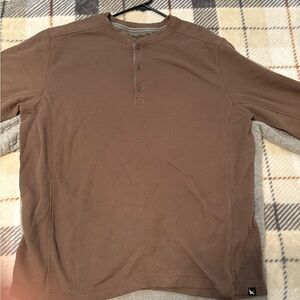Eddie Bauer Men's Brown Henley Shirt Size L